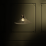 Hammersmith Suspension Grand Format en Verre Cannelé - Bronze