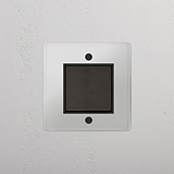 User-friendly Retractive Single Rocker Switch in Clear Bronze Black for Light Management on White Background