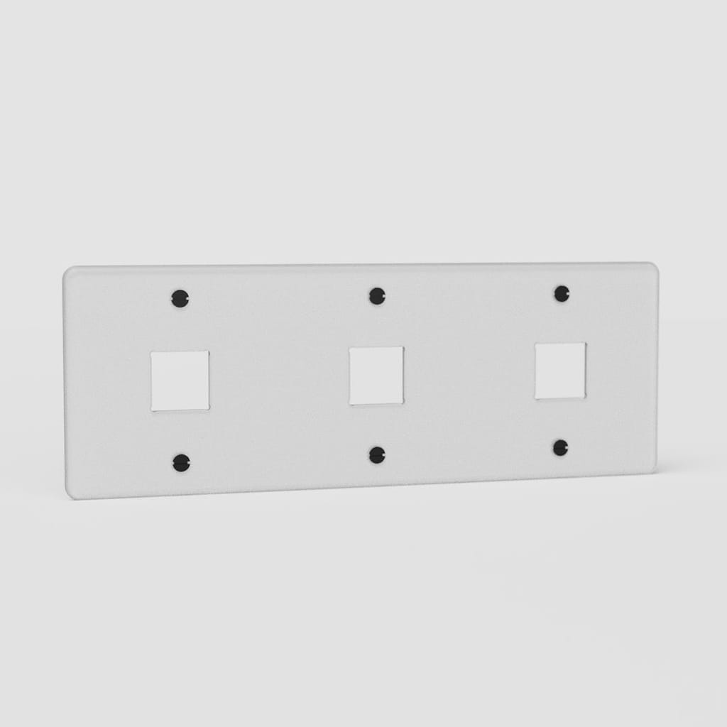 Triple Keystone Switch Plate in Clear Black EU - Efficient Light Management Accessory