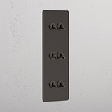 Bronze Triple Vertical Toggle Switch with 6 Positions - Sophisticated Light Control Tool