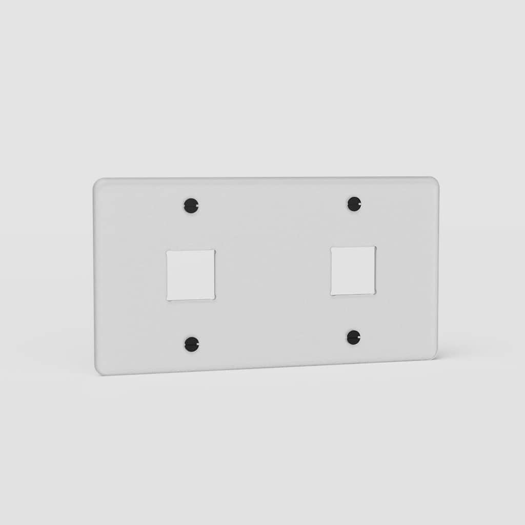 Double Keystone Switch Plate in Clear Black EU - Functional Lighting Solution