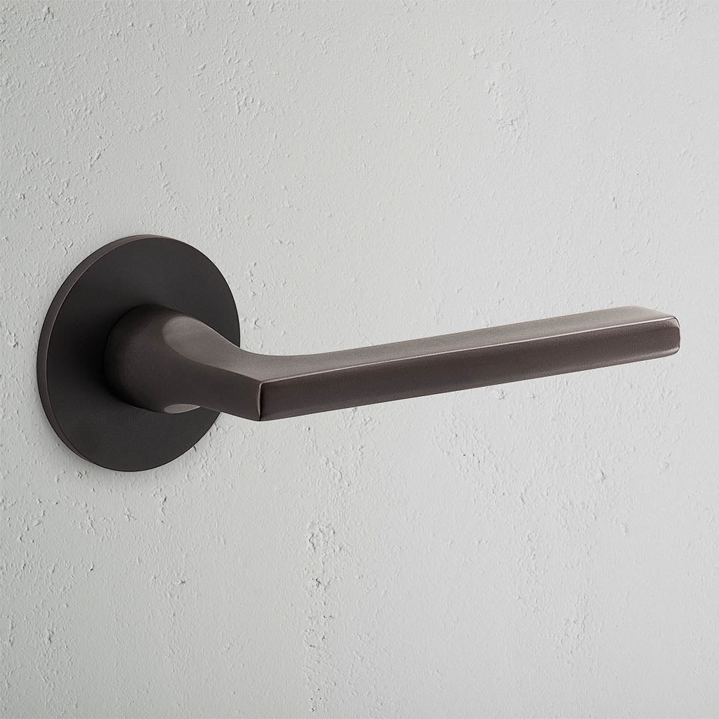 Clayton Poignée de Porte Fixe à Rosace Affleurante - Bronze