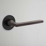 Clayton Poignée de Porte Fixe à Rosace Affleurante - Bronze