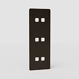 Vertical Six-Position Triple Switch Plate EU in Bronze - Space-Saving Light Control Accessory