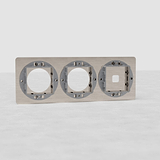 Plaque (Triple) Insert Interrupteur x1 & Insert Rond x2 - Nickel Poli