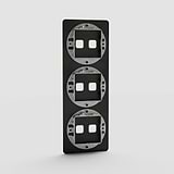 Space-Saving Vertical Triple Switch Plate in Bronze for Light Control - on White Background