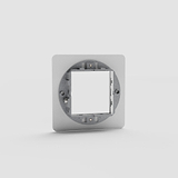 Elegant Single 45mm Switch Plate in Clear Black for Minimalist Lighting - on White Background