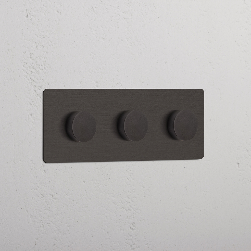 Adjustable Light Control Bronze Triple Dimmer Switch - Modern Light Management Tool