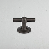 Bronze Harper T-Bar Fixed Door Handle on White Background