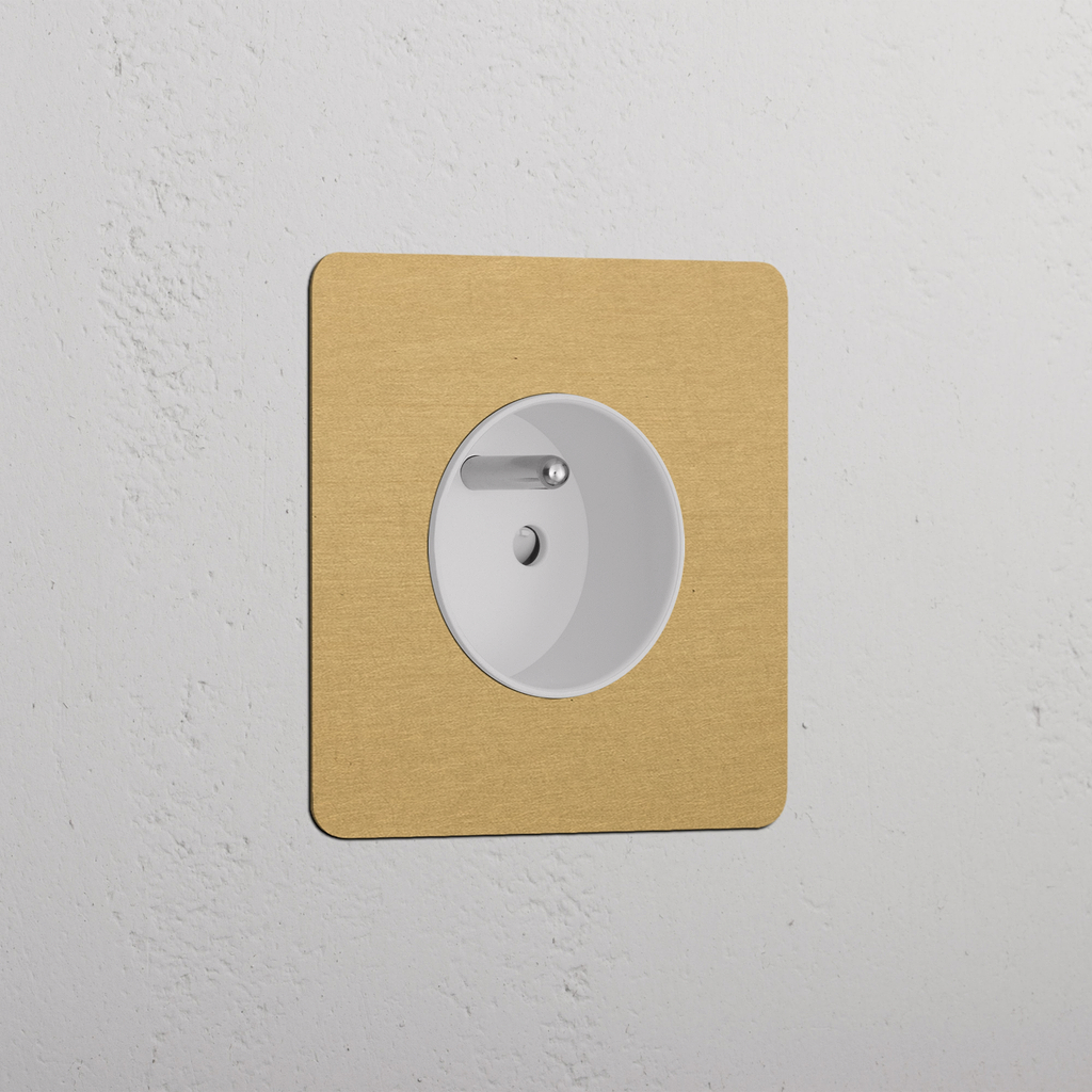 Single French Power Module - Antique Brass White