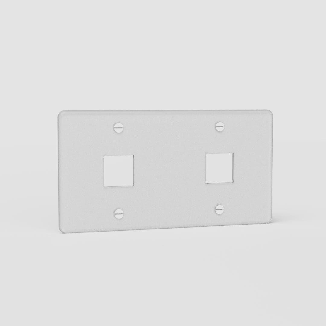 Double Keystone Switch Plate in Clear White - Contemporary EU Home Decor Item