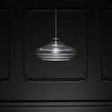 Brookfield Suspension Grand Format en Verre Cannelé - Nickel Poli