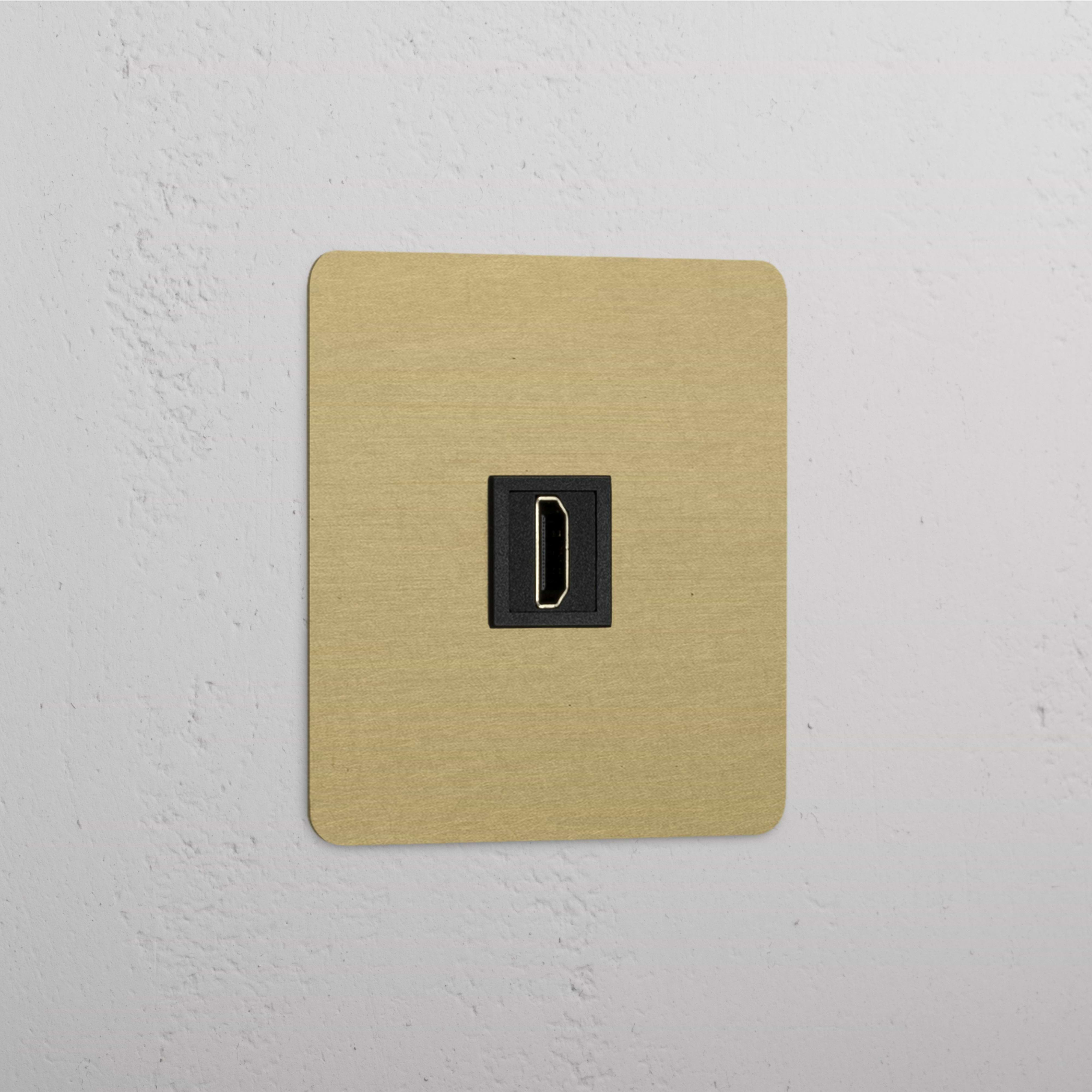 Single HDMI Module in Elegant Antique Brass Black Finish