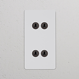 Interrupteur VV à Levier x4 Vertical (Plaque Double) - Bronze Peignable