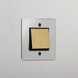 Retractive Clear Antique Brass Black Single Rocker Switch - User-friendly Lighting Tool