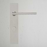 Clayton Poignée de Porte à Ressort à Plaque Longue et Barrette Tournante - Nickel Poli