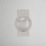 Poplar Bouton de Porte Fixe à Plaque Courte - Nickel Poli