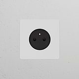 Prise de Courant Ronde Française/Belge Type E (Plaque Simple) - Peignable Insert Noir