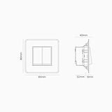 Interrupteur VV Carré x2 (Plaque Simple) - Transparent / Bronze (Insert Noir)