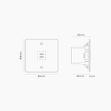 Prise USB-C 30W (Plaque Simple) - Transparent (Insert Blanc)