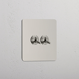 Dual Control Light Toggle Switch: Polished Nickel Single 2x Toggle Switch