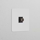 Prise TV (Plaque Simple) - Peignable Insert Noir