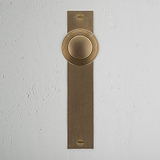 Poplar Bouton de Porte sans Ressort à Plaque Longue - Laiton Ancien