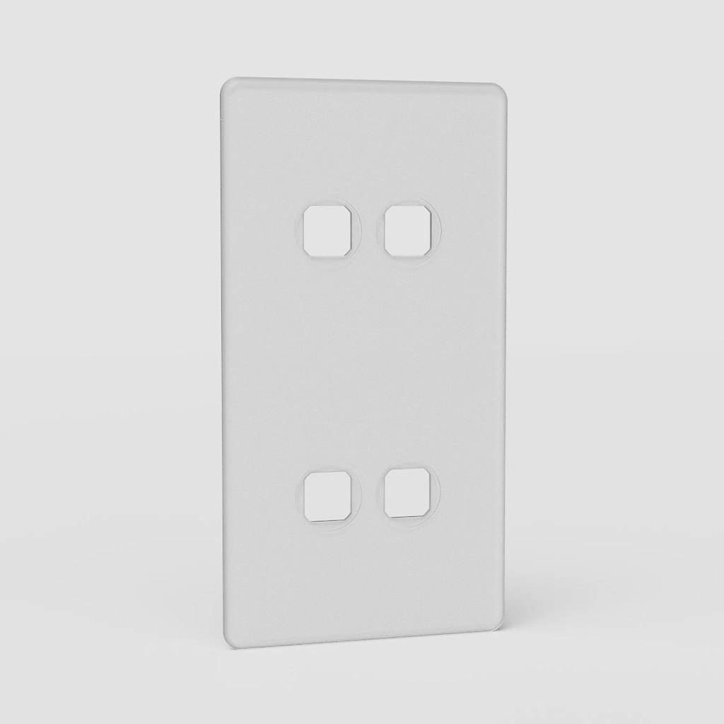 Vertical Double 4x Switch Plate EU in Clear - Compact Light Switch Solution