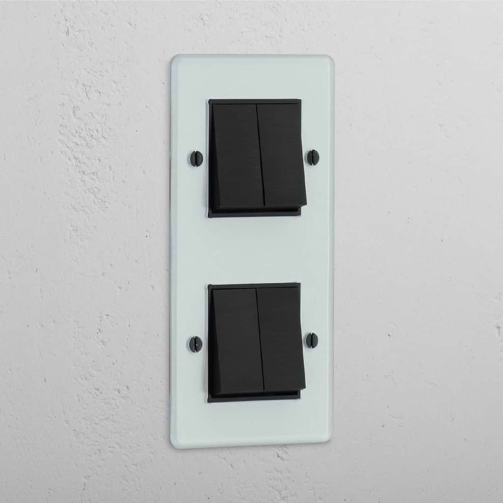 Vertical Four-Position Double Rocker Switch in Clear Bronze Black - Advanced Lighting Solution