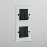 Vertical Four-Position Double Rocker Switch in Clear Bronze Black - Advanced Lighting Solution