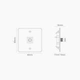 Prise TV (Plaque Simple) - Transparent (Insert Noir)