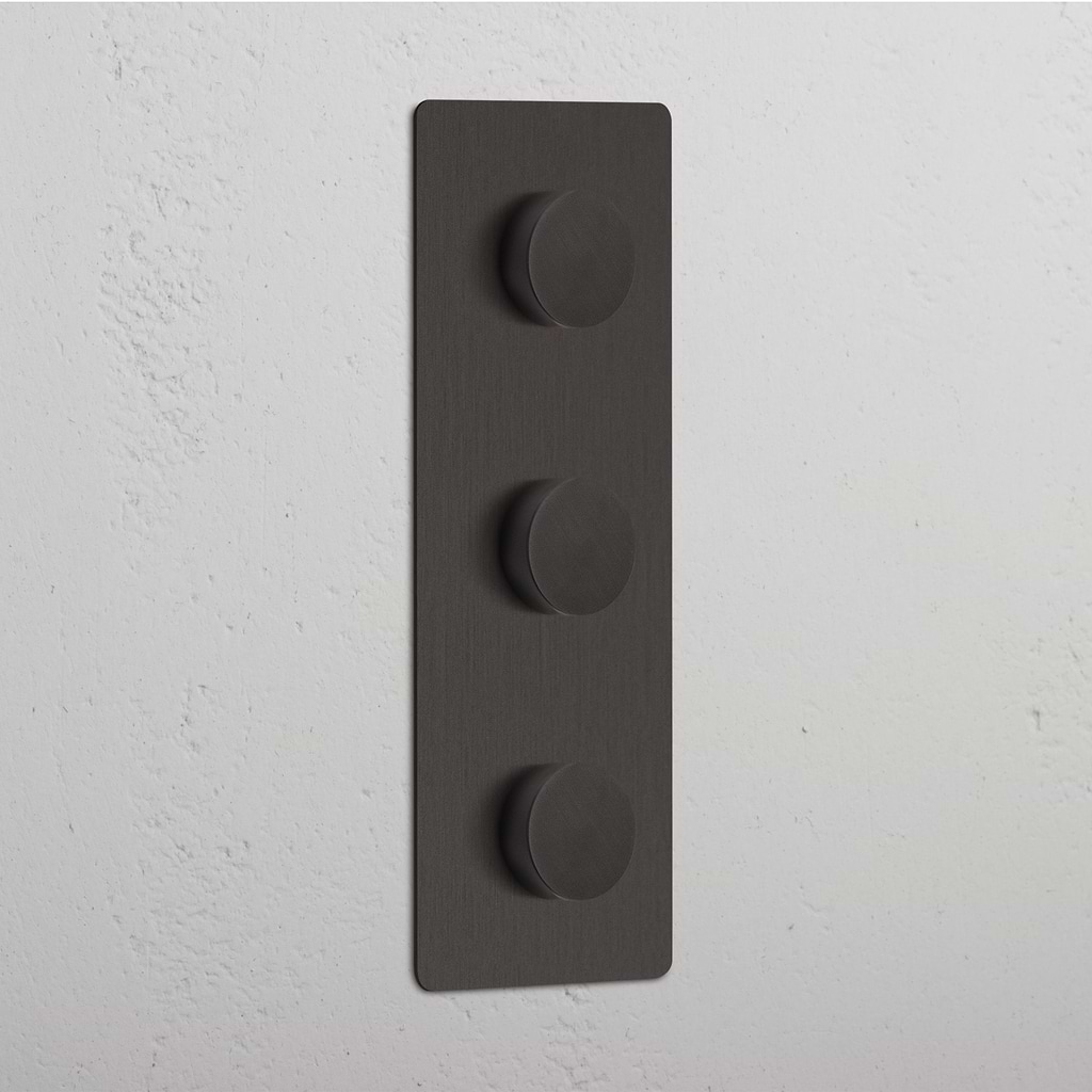 Vertical Bronze Triple Dimmer Switch - Advanced Light Control Tool