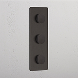 Vertical Bronze Triple Dimmer Switch - Advanced Light Control Tool