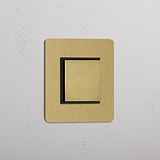 Central Single Rocker Switch in Antique Brass Black