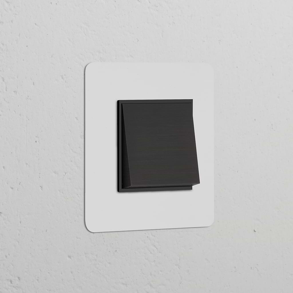 Interrupteur VV Carré (Plaque Simple) - Bronze Peignable Insert Noir