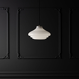 Brookfield Suspension Moyen Format en Verre Opalin - Laiton Ancien