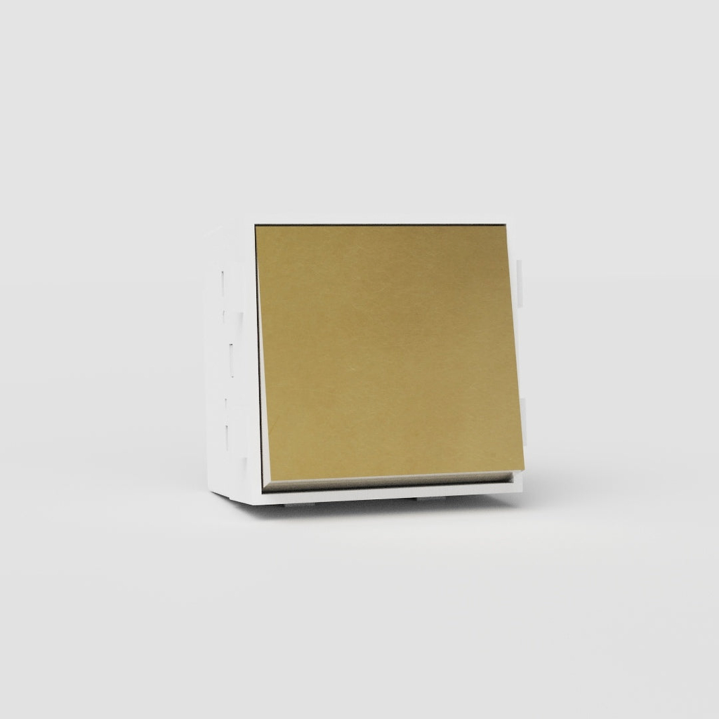 Retractive Rocker Switch EU in Antique Brass White - Streamlined Light Control System