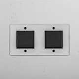 Double Rocker Switch in Clear Bronze Black - Modern Lighting Accessory on White Background