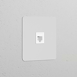 Prise RJ45 (Plaque Simple) - Peignable Insert Blanc