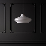 Brookfield Suspension Grand Format en Verre Opalin - Laiton Ancien
