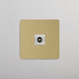 Exceptional Single TV Module in Antique Brass White for Superior Signal Reception on White Background