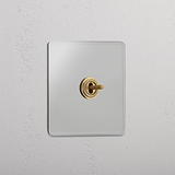Central Clear Antique Brass Single Toggle Switch - Dependable Home Lighting Control