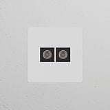 Prise TV x2 (Plaque Simple) - Peignable Noir