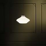 Brookfield Suspension Moyen Format en Verre Opalin - Bronze