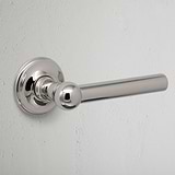 Polished Nickel Harper Fixed Door Handle on White Background