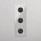 Adjustable Vertical Triple Dimmer Switch in Clear Bronze for Light Control on White Background