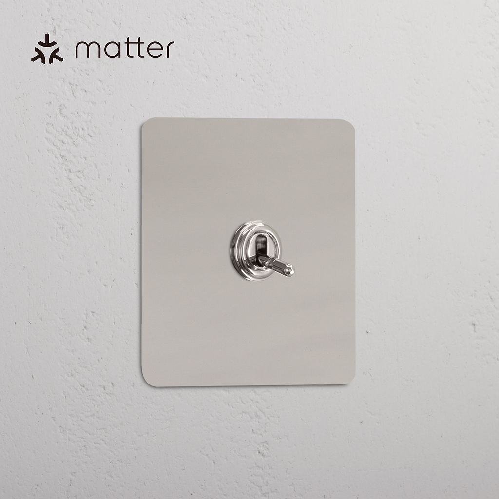 Bouton Poussoir Connecté à Levier (Plaque Simple) - Nickel Poli