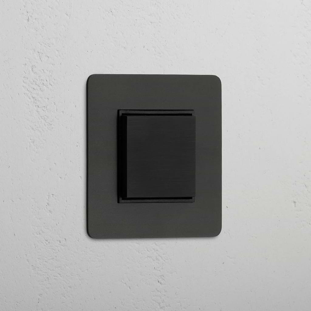 Interrupteur à Bascule Rectangulaire (Cent) Simple - Bronze Noir