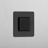 Interrupteur à Bascule Rectangulaire (Cent) Simple - Bronze Noir