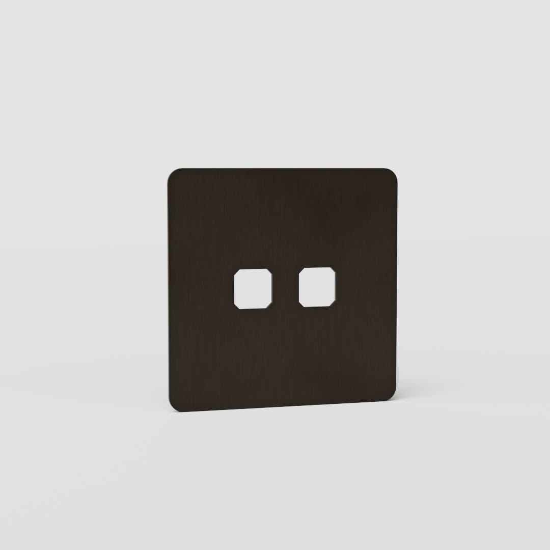 Plaque Interrupteur x2 Simple - Bronze